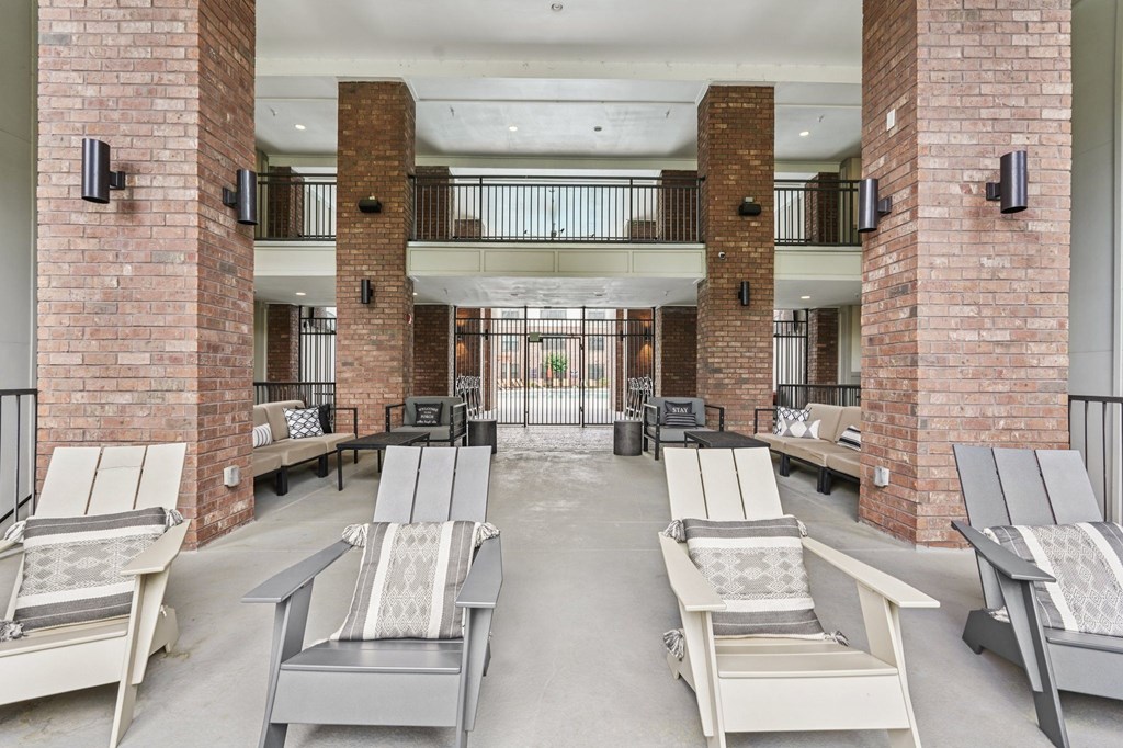 A modern outdoor seating area